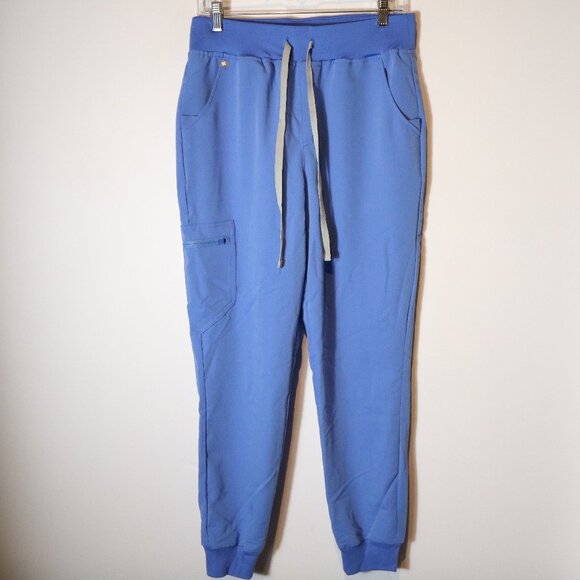 Figs High Waisted Zamora Jogger Scrub Pants Womens Medium Blue Medical Nursing - Picture 1 of 5